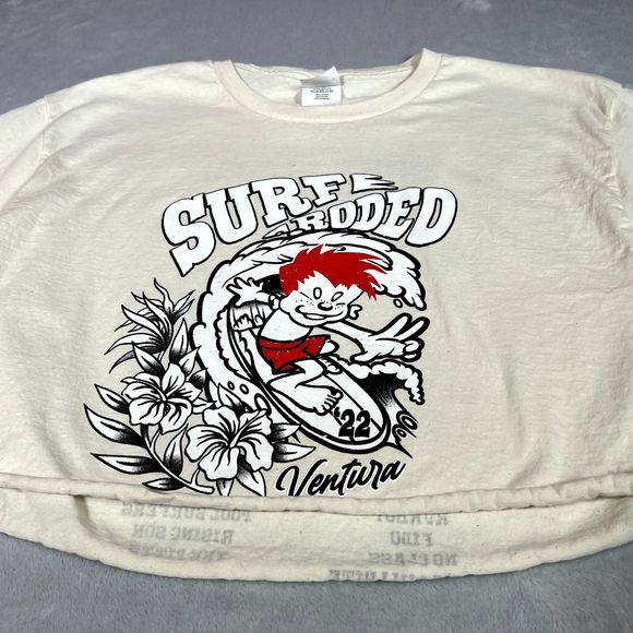 Hanes T Shirt Adult M Medium Cropped Surf Rodeo 2022 Ventura California Concert - Picture 2 of 7